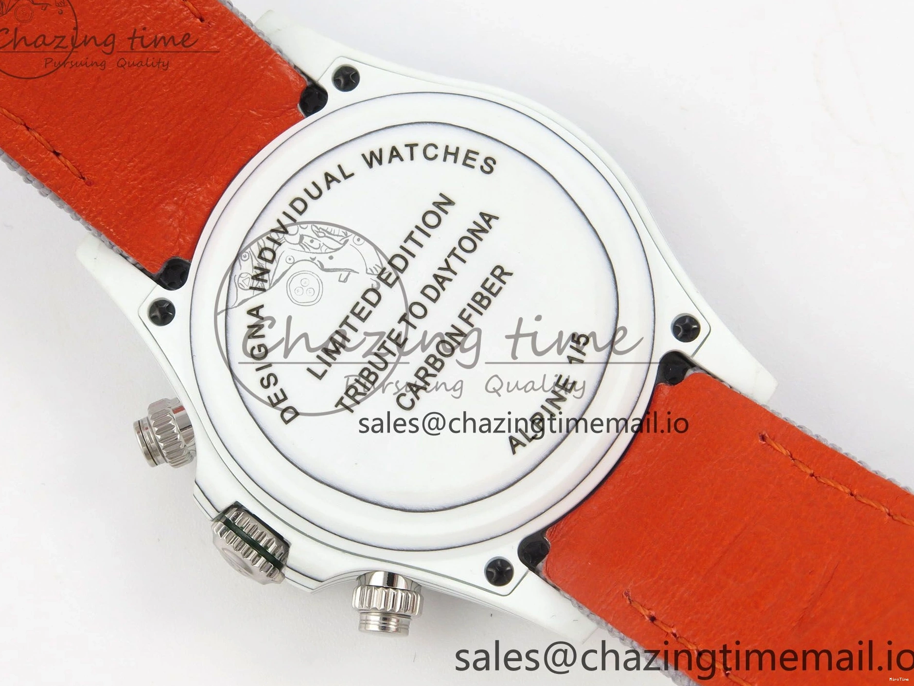 MiroTime 0312 TimelessDesign Daytona DIW Carbon Case and Bezel DIWF Edition White Green Dial on Grey Nylon Strap A 51